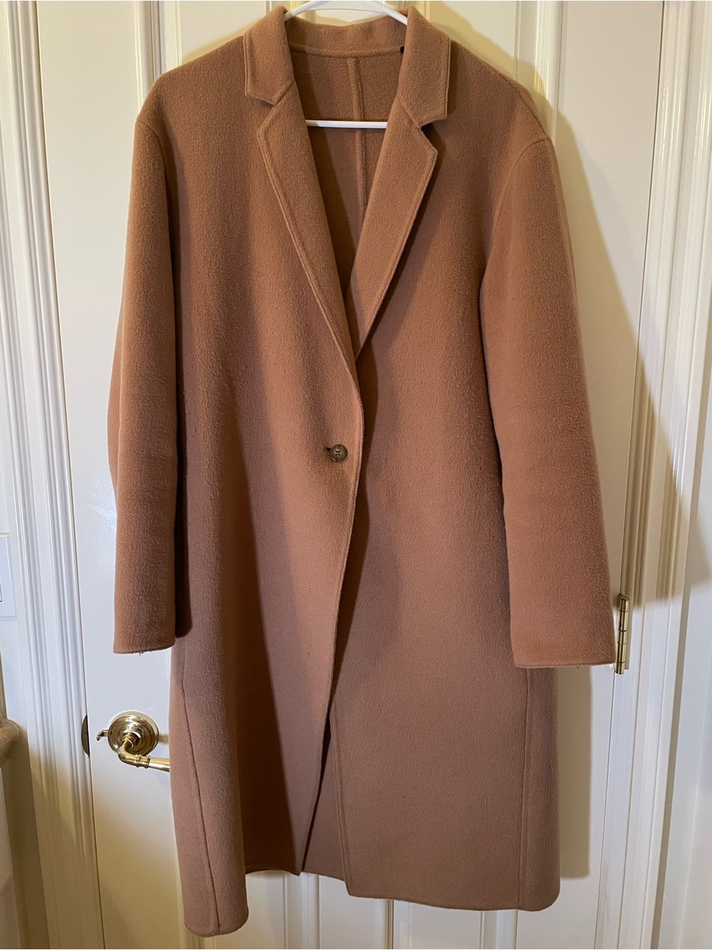Uniqlo Camel Single-Button Wool-Blend Trench Coat